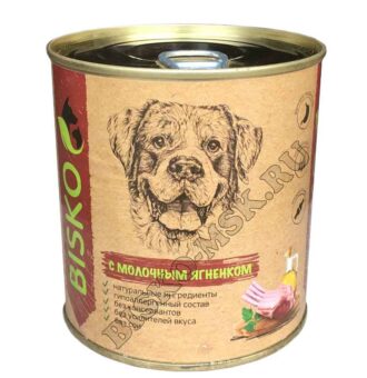 Консервы для собак Биско с молочным ягненком, 750г